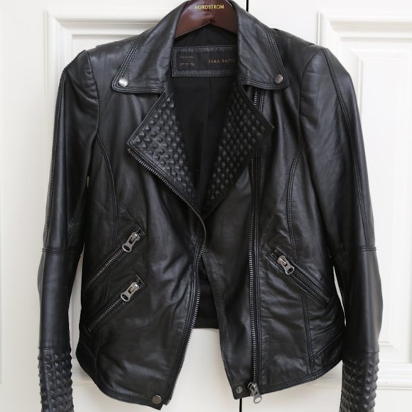 zara studded biker jacket